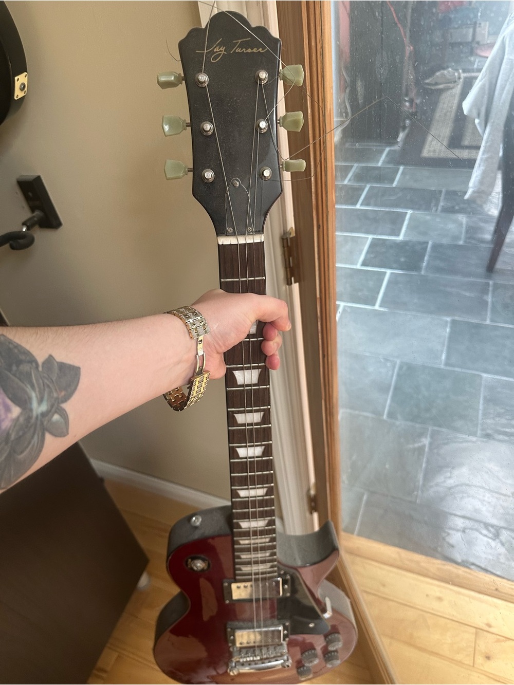 Electric Guitar in Deep Cherrywood Red jay turser